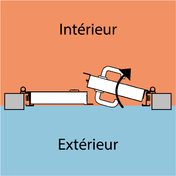 Poussant droit 2 vantaux