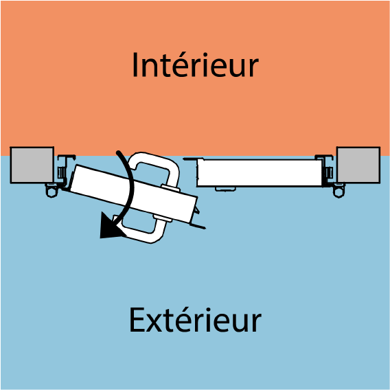 Tirant gauche 2 vantaux