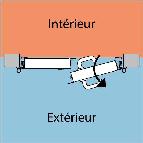 Tirant droit 2 vantaux